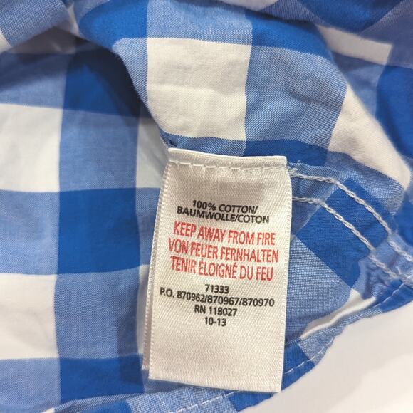 Baby Boden Button Down Shirt Size 12-18m Blue Gingham Long Sleeve - Picture 5 of 5